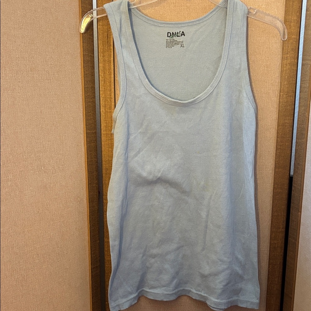 FINAL MARKDOWN Dalia Sky Blue Ribbed Tank Top xl
